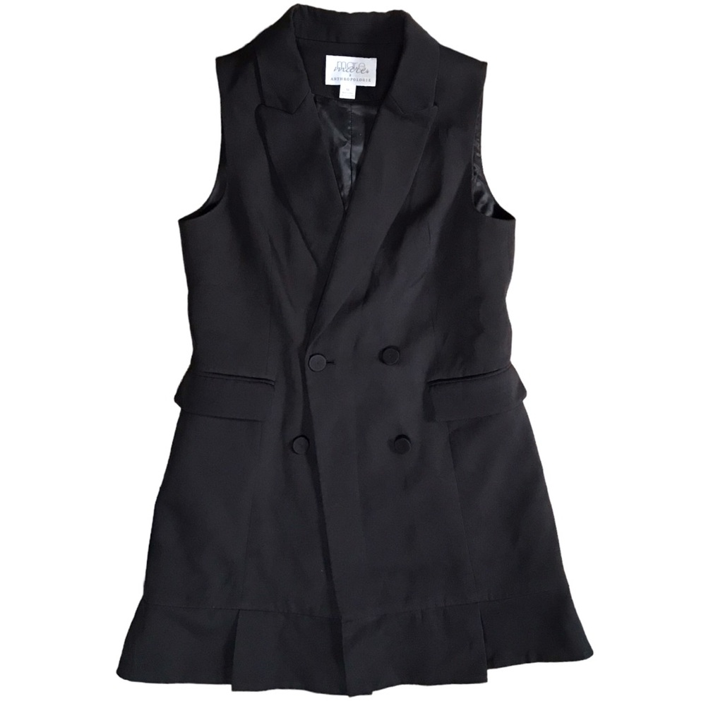 Anthropologie Black Sleeveless Double-Breasted Mini Dress